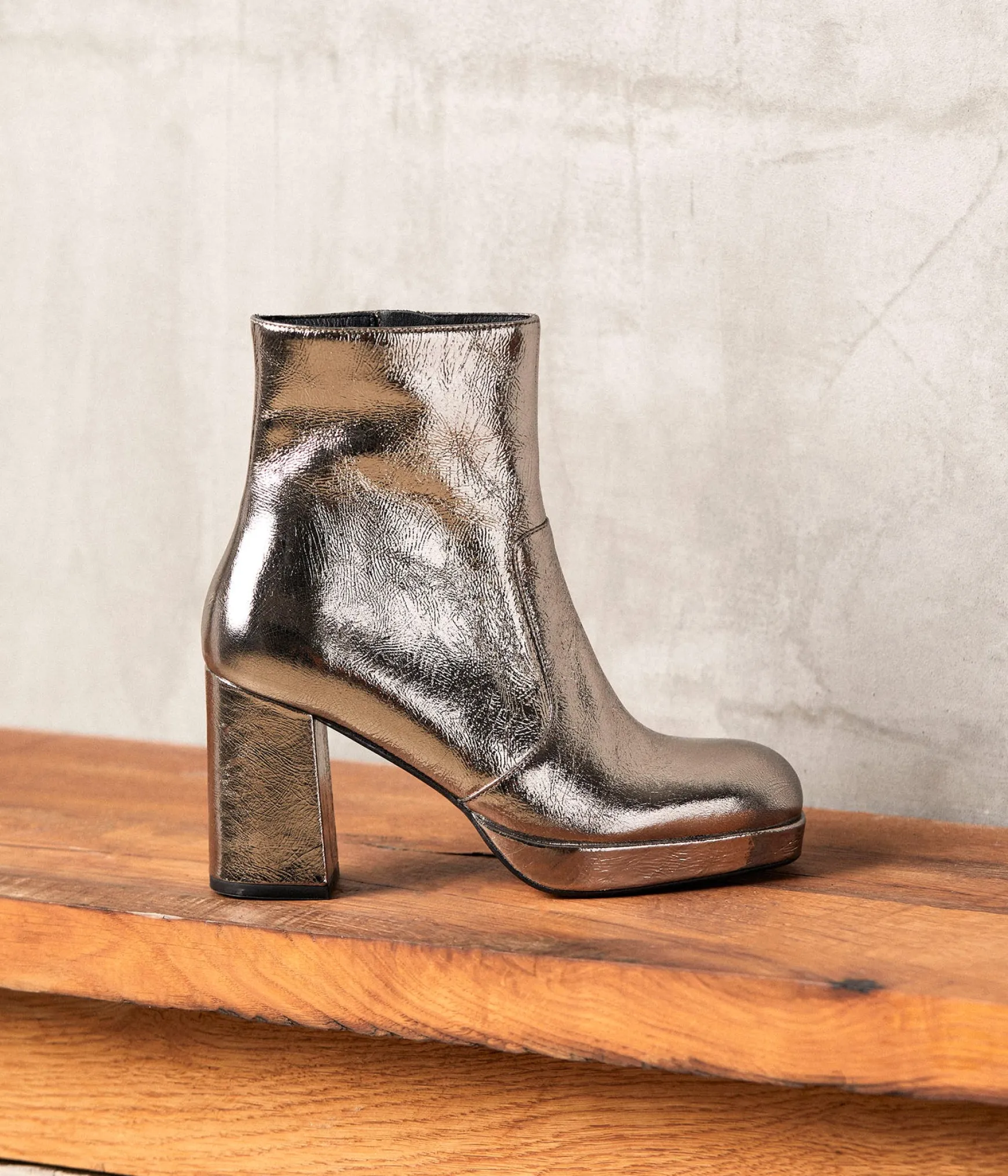 Femme Mellow Yellow Boots cuir argent Alissa