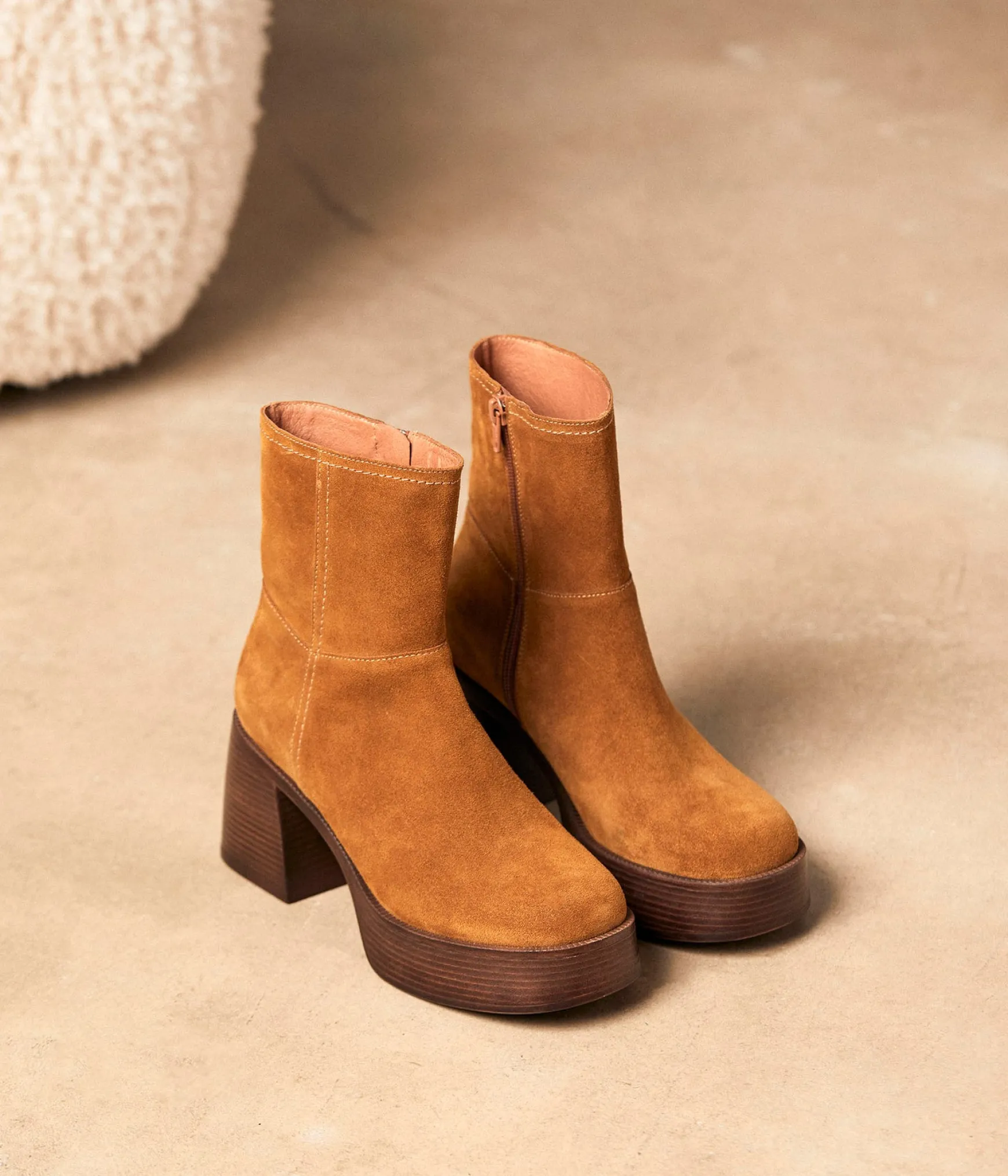 Femme Mellow Yellow Boots velours camel Amela