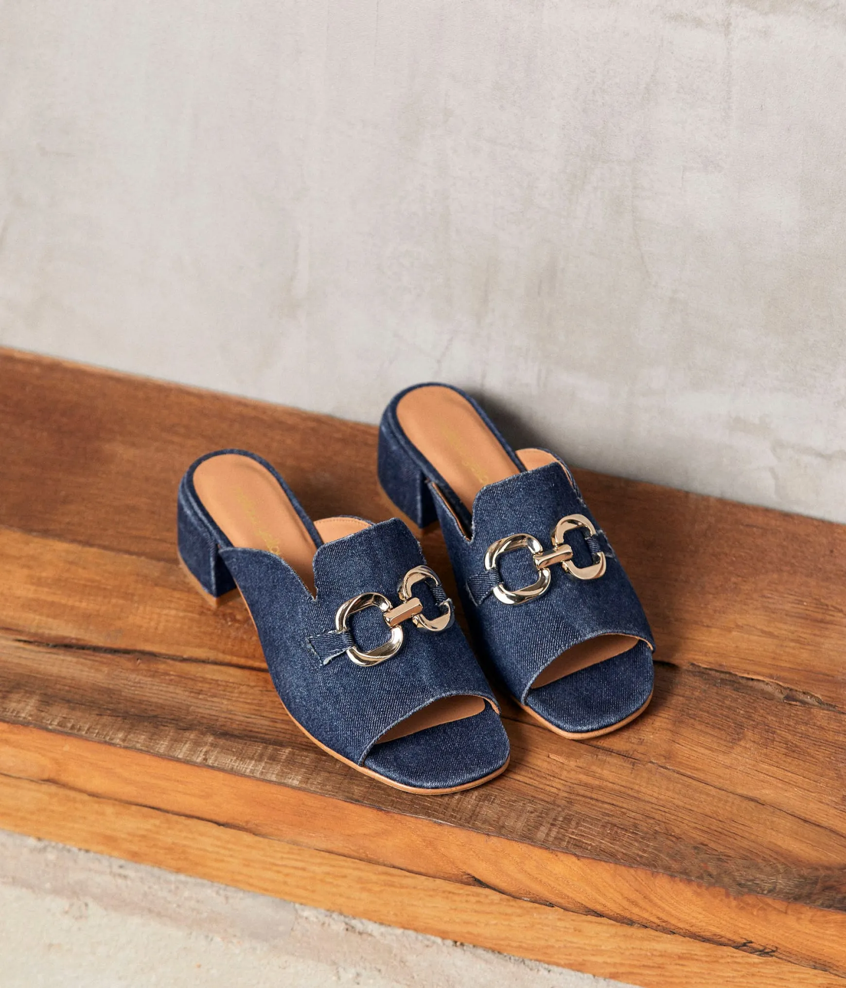 Femme Mellow Yellow Mules denim bijoux Gisèle